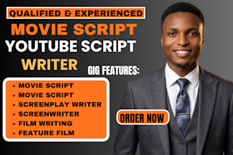 write movie script, screenwriting, feature film script, screenplay, TV sc