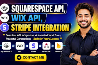 fix or integrate any API in squarespace website, wix   API, stripe API, firebase
