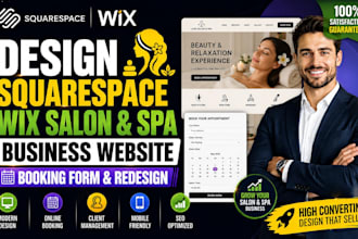 design squarespace wix salon spa business website booking form website redesign