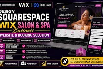 design squarespace wix salon spa business website booking form website redesign