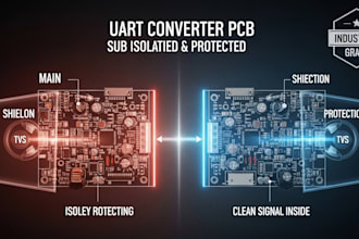 design industrial uart converter pcb with isolation and protection