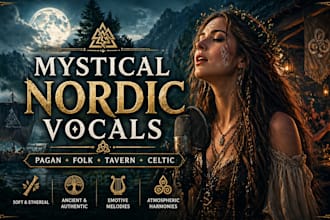 record mystical nordic vocals for pagan folk pirate tavern and celtic music