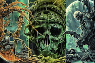 create dark art illustration