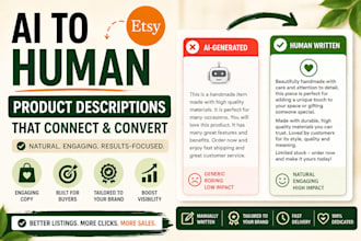 rewrite ai etsy product descriptions into SEO optimized human copy