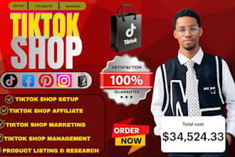 set up tiktok shop, facebook shop, instagram shop or shopify dropshipping store