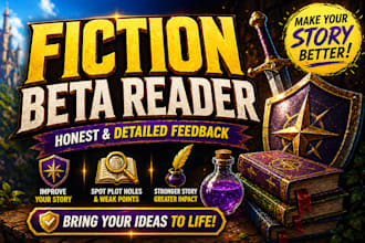 be your fiction beta reader and give honest detailed feedback