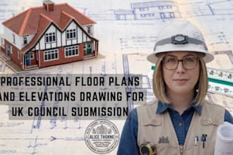 draw professional floor plans and elevations for UK council submission