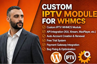 create custom iptv module for whmcs with full automation