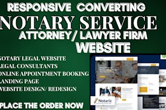notary service website, attorney, lawyer law firm website notary landing page