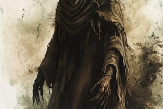 draw horror and fantasy horror character