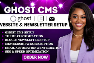 build ghost cms blog website ghost newsletter automation ghost website