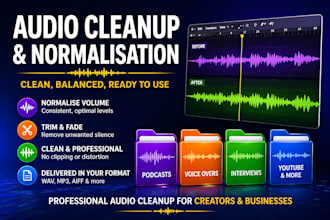 clean up, trim and normalise your audio professionally