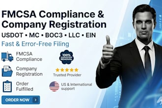 do fast fmcsa compliance, usdot mc, boc3, llc registration ein, llc, for b2b