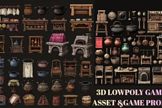 make 3d game isometric low poly props game asset for unreal engine lowpoly model