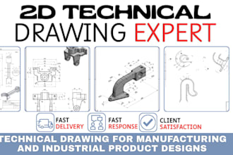 professional 2d technical drawings for manufacturing and engineering