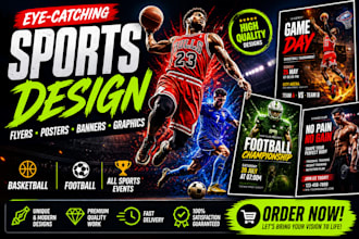 design professional sports flyer poster banner and graphics