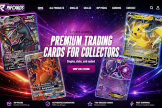 build tcg website, trading card shopify store, sport card shop with SEO