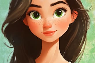 do disney cartoon portrait art illustration