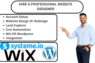 build or redesign wix website wordpress website automation and crm integration