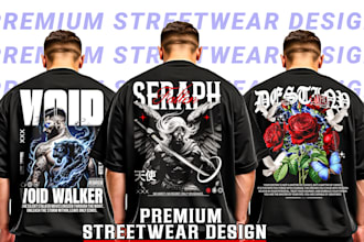 design custom streetwear anime t shirt trendy graphic tee design