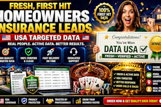 provide fresh first hit USA homeowners insurance leads data