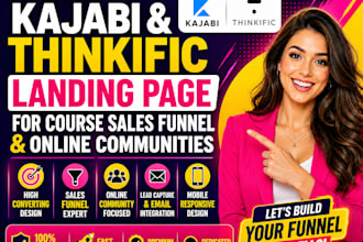 create kajabi thinkific landing page for course sales funnel online communities