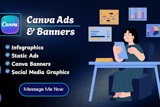 create an attractive infographic in canva static ads and banner adobe indesign
