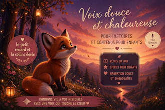 record a soft french voice for kids stories