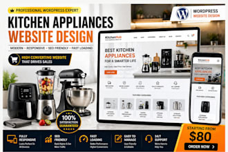 design high converting kitchen appliances home appliances website with booking