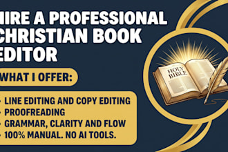 line edit copy edit and proofread your christian book and manuscript