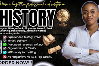 write history, biography ghostwriter, documentary video, ppt slides, ai history