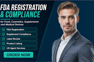 prepare fda filing, fda registration, US agent and fda compliance