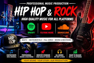 do hip hop music, rock music, youtube music, spotify music promotion, soundcloud