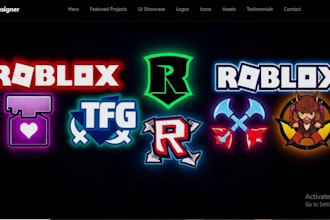design roblox UI UX game UI title logo and app icon assets