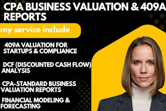 do CPA business valuation and financial analysis,409a, and dcf appraisal report