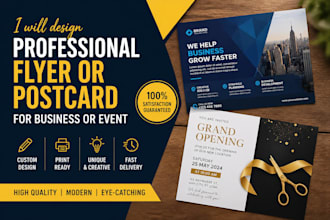design a professional flyer or postcard for bussiness or events