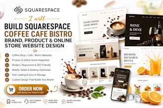 build squarespace coffee cafe bistro brand product online store website design