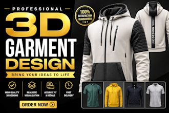 design realistic 3d garments in clo3d and marvelous designer