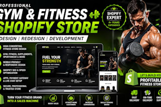 do gym and fitness shopify store gym website, fitness website, shopify store