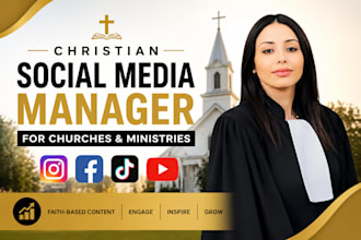 be your christian social media manager content creator for church ministries
