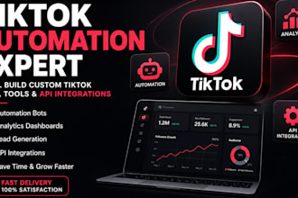 develop automated social media, tiktok bot, tiktok API bot for your business
