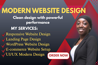 design a modern responsive website or landing page for your business