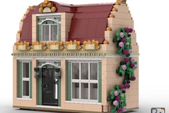design your real house as a custom lego moc brick by brick with PDF instructions