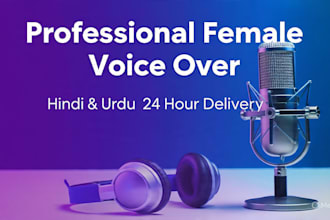 record a professional female hindi urdu voice over for youtube