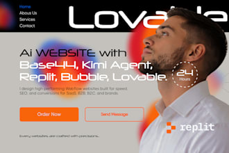 build ai website ai app with lovable ai, bolt new, replit ai, base44 or bubble