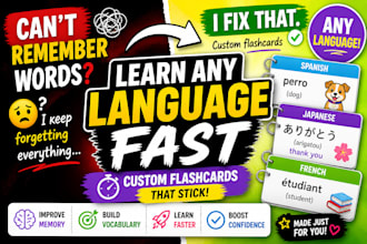 create language flashcards for faster learning