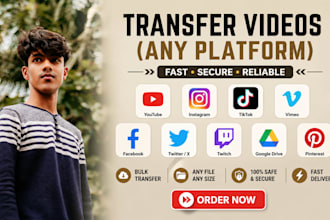 transfer videos and files between youtube, vimeo, and any platform