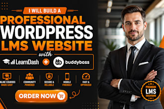 build a professional wordpress lms website with learndash and buddyboss