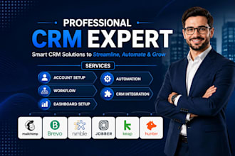 setup mailchimp brevo crm nimble jobber integration keap hunter automation weave