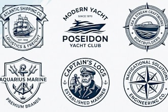 do logo design for marine, boat, yacht, shipping brand or any graphic